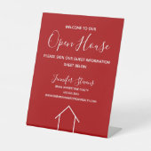 Signe De Table Red Open House Custom Real Estate Company (Recto)