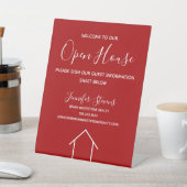Signe De Table Red Open House Custom Real Estate Company (In SItu)