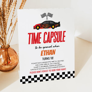 Signe De Table Red Race Car Anniversaire Fête Heure Capsule
