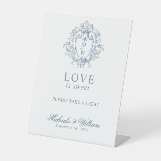 Signe De Table Régence vintage Monogramme Mariage L'amour est dou (Recto)