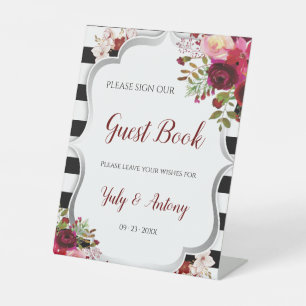 Signe De Table Registre des invités aux fleurs de Bourgogne et ra