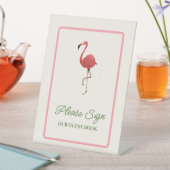 Signe De Table Registre des invités de la plage côtière Flamingo (In SItu)