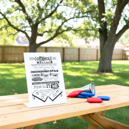 Signe De Table Règles de Cornhole