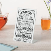 Signe De Table Règles de famille Noir et Blanc (In SItu)