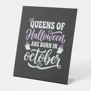 Signe De Table Reines d'Halloween Nées en Octobre Anniversaire
