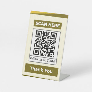 Signe De Table Rejoignez notre code QR TikTok Suivez-nous sur T