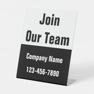 Signe De Table Rejoignez Notre Équipe Nom de l'entreprise Noir et