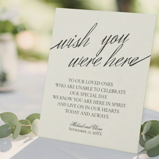 Signe De Table Remembrance Black & White In Loving Memory Wedding