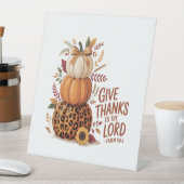 Signe De Table Remercie le Seigneur, tombe Citrouille (In SItu)