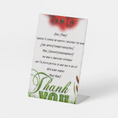 Signe De Table "Remerciements et remerciements sincères" (Recto)