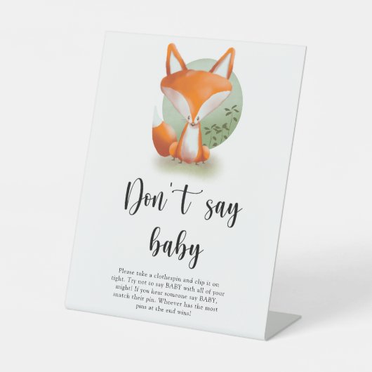 Signe De Table Renard des Bois - Ne dites pas bébé (Recto)