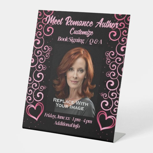 Signe De Table Rencontrez L'Auteur Défilant Les Coeurs (Recto)