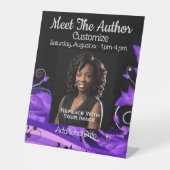 Signe De Table Rencontrez L'Auteur Floral Violet (Recto)