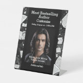 Signe De Table Rencontrez L'Auteur Livres Noir Et Blanc (Recto)