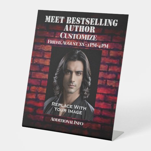 Signe De Table Rencontrez L'Auteur Red Brick (Recto)