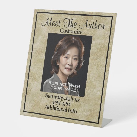 Signe De Table Rencontrez L'Auteur Simple Light (Recto)