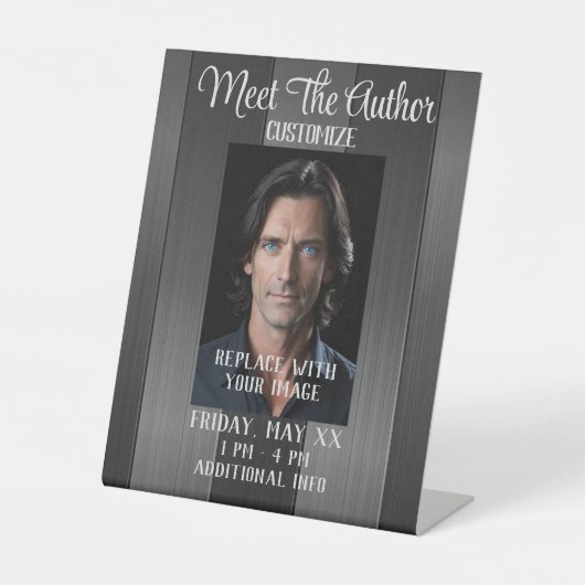 Signe De Table Rencontrez L'Auteur Sleek Grey (Recto)