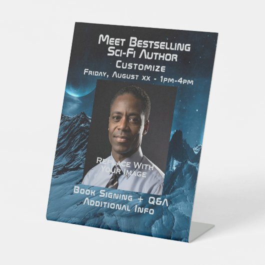 Signe De Table Rencontrez Le Thème SciFi De L'Auteur (Recto)