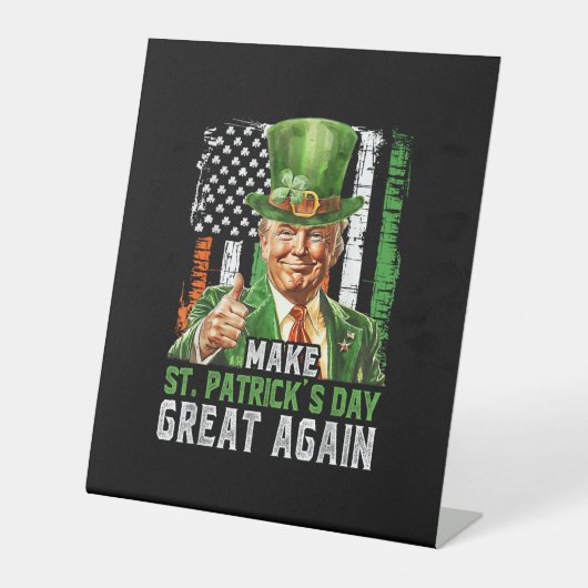 Signe De Table Rendre la Saint Patrick grande à nouveau Shamrock (Recto)