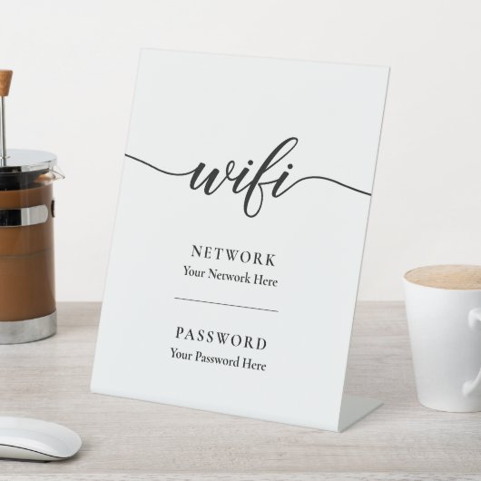 Signe De Table Réseau Calligraphie Wifi Mot De Passe (In SItu)