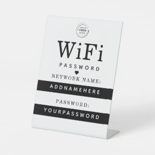 Signe De Table Réseau Wi-Fi et mot de passe Business Retail