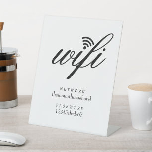 Signe De Table Réseau Wi-Fi et mot de passe Business Retail