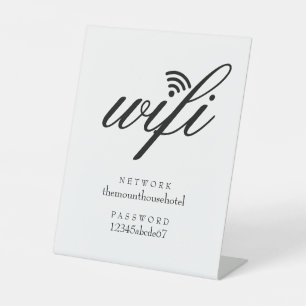 Signe De Table Réseau Wi-Fi et mot de passe Business Retail