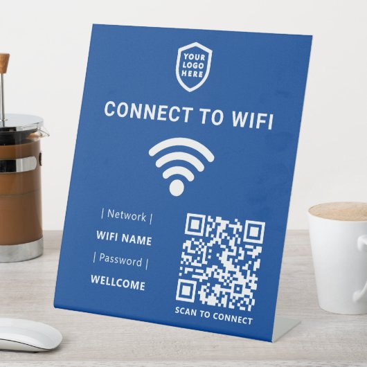 Signe De Table Réseau Wifi | Analyse du code QR bleu pour se conn (In SItu)