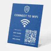 Signe De Table Réseau Wifi | Analyse du code QR bleu pour se conn (Recto)