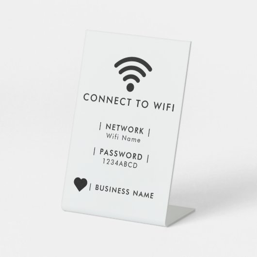 Signe De Table Réseau Wifi et mot de passe Commerce de détail (Recto)