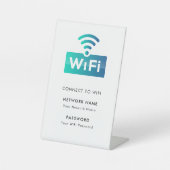 Signe De Table Réseau Wifi Personnalisé Connexion Blanc Moderne (Recto)
