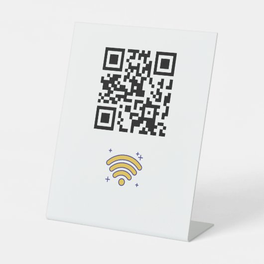Signe De Table Réseau Wifi personnalisé QR Code moderne (Recto)