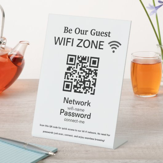 Signe De Table Réseau Wifi | QR Code Internet Scan pour se connec (In SItu)
