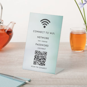 Signe De Table Réseau WiFi Scannez le code QR pour vous connect
