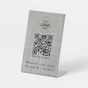 Signe De Table Réseau WiFi Scannez le code QR pour vous connect