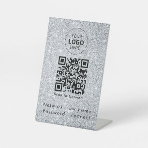 Signe De Table Réseau WiFi Scannez le code QR pour vous connect