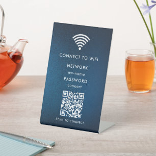 Signe De Table Réseau WiFi Scannez le code QR pour vous connect