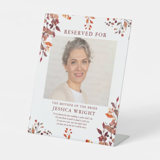 Signe De Table Réservé Enregistrer Un Mariage Photo Siège (Recto)