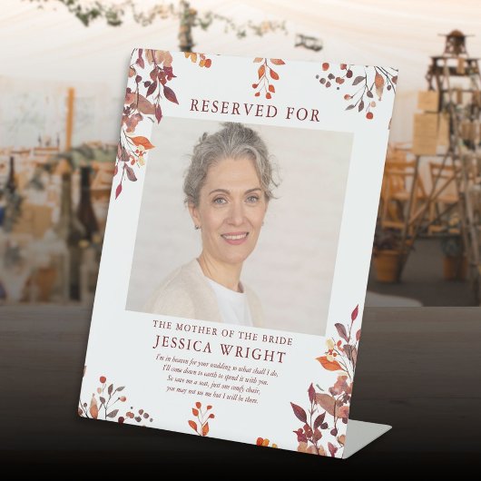 Signe De Table Réservé Enregistrer Un Mariage Photo Siège