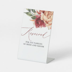 Signe De Table Réservé - Mariage de fleurs de terre d'automne