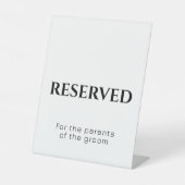 Signe De Table Réservé Table Mariage Moderne Minimal Noir Blanc (Recto)