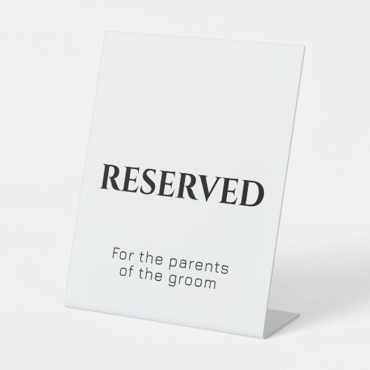 Signe De Table Réservé Table Mariage Moderne Minimal Noir Blanc (Recto)