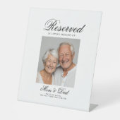 Signe De Table Reserved Seat - Photo Memorial Wedding  (Recto)