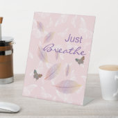 Signe De Table Respire simplement les papillons Feuille rose (In SItu)