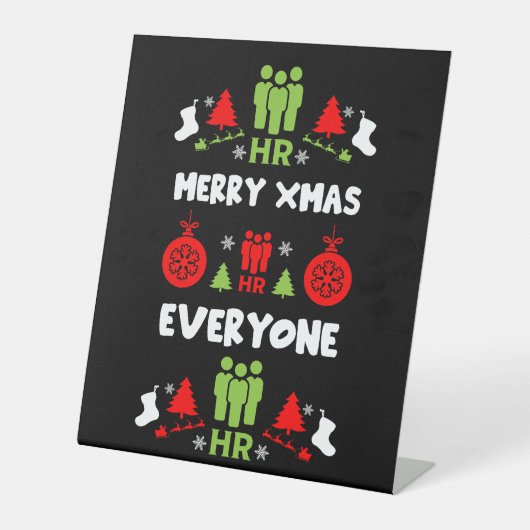 Signe De Table Ressources humaines Dons de Noël laid Père Noël (Recto)