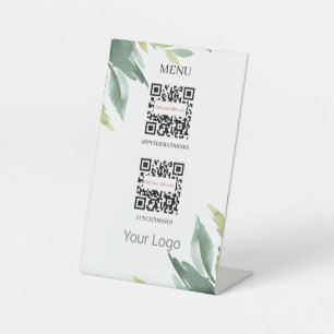 Signe De Table Restaurant Business QR Code Menu Votre logo ici