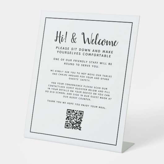 Signe De Table Restaurant de distanciation sociale instruction de (Recto)