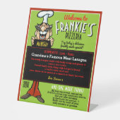 Signe De Table Restaurant Italien Pizzeria Plaisir Menu Board Pro (Recto)