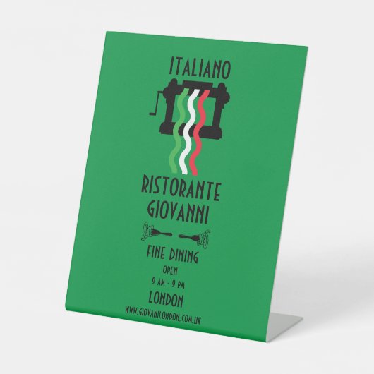 Signe De Table Restaurant Italien Promotionnel (Recto)