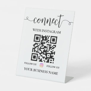 Signe De Table Restez connecté Code QR Suivre sur Instagram